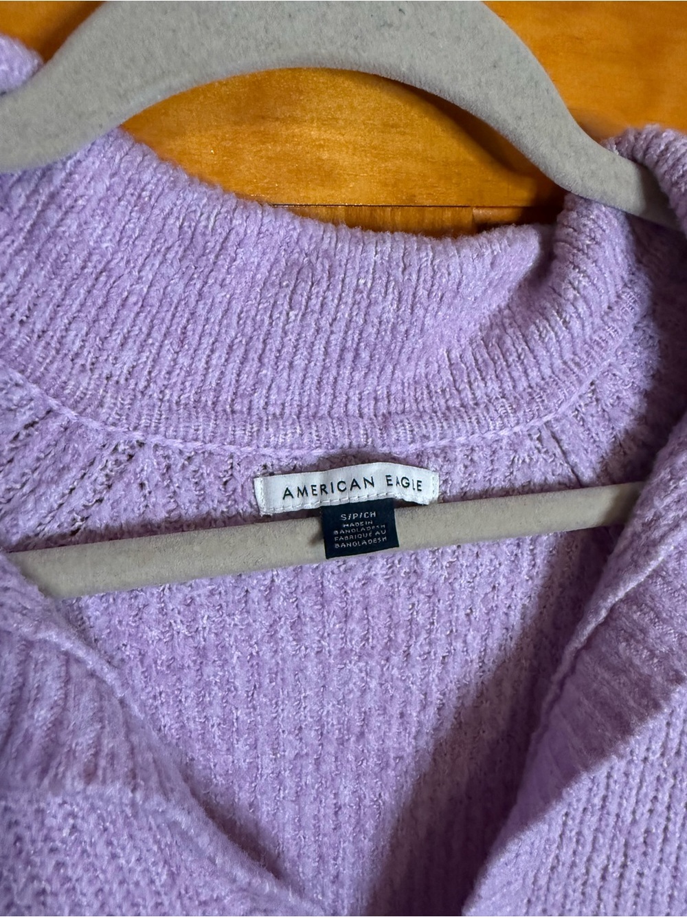 AE Whoa So Soft Oversized Collared Sweater Light Purple Lilac Size Small - Picture 3 of 5